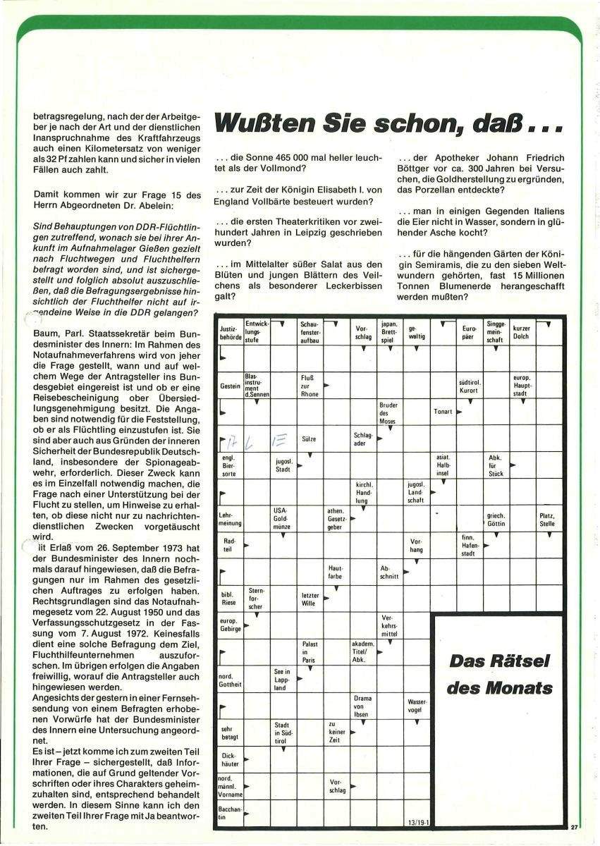 Zeitschrift des BGS 01/1974 – Seite 29