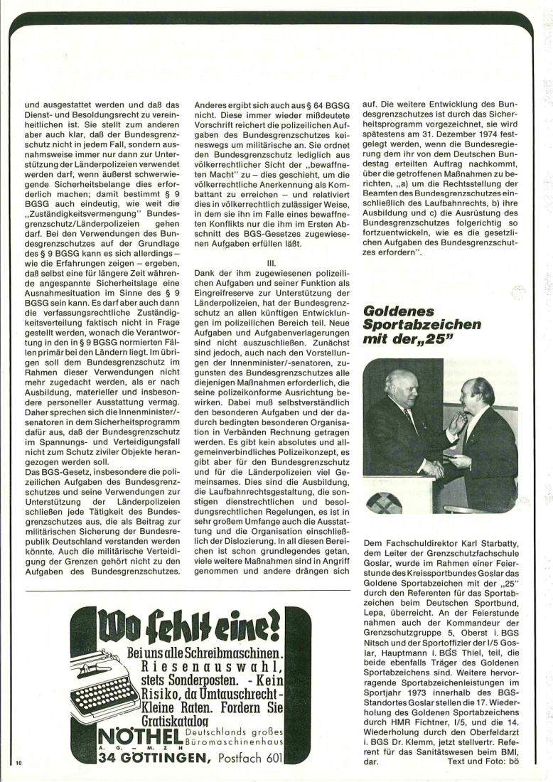 Zeitschrift des BGS 05/1974 – Seite 12