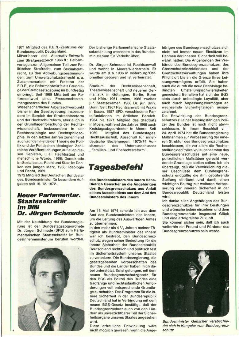 Zeitschrift des BGS 06/1974 – Seite 6