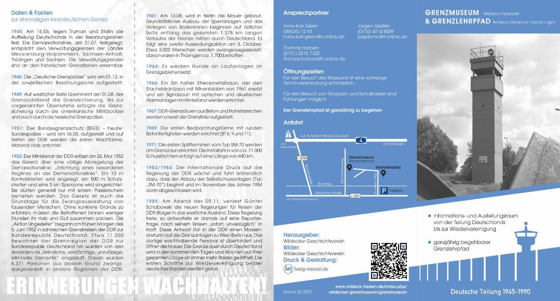 Faltblatt Grenzmuseum Obersuhl 1